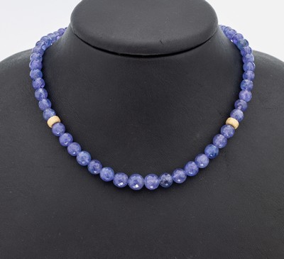 Image Collier aus Tansaniten, Karabinerschließe und Zwischenrondelle GG 585/000, ...
