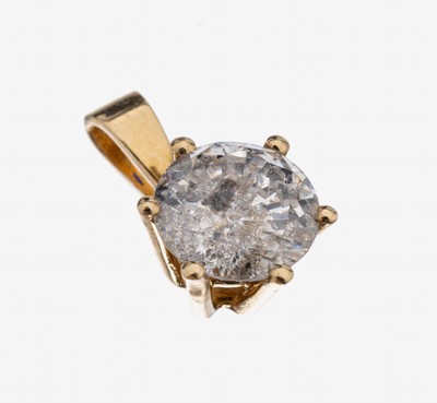 Image 26948378 - 14 kt Gold Brillant-Anhänger, GG 585/000, Brillant ca. 1.08 ct Weiß/p 3