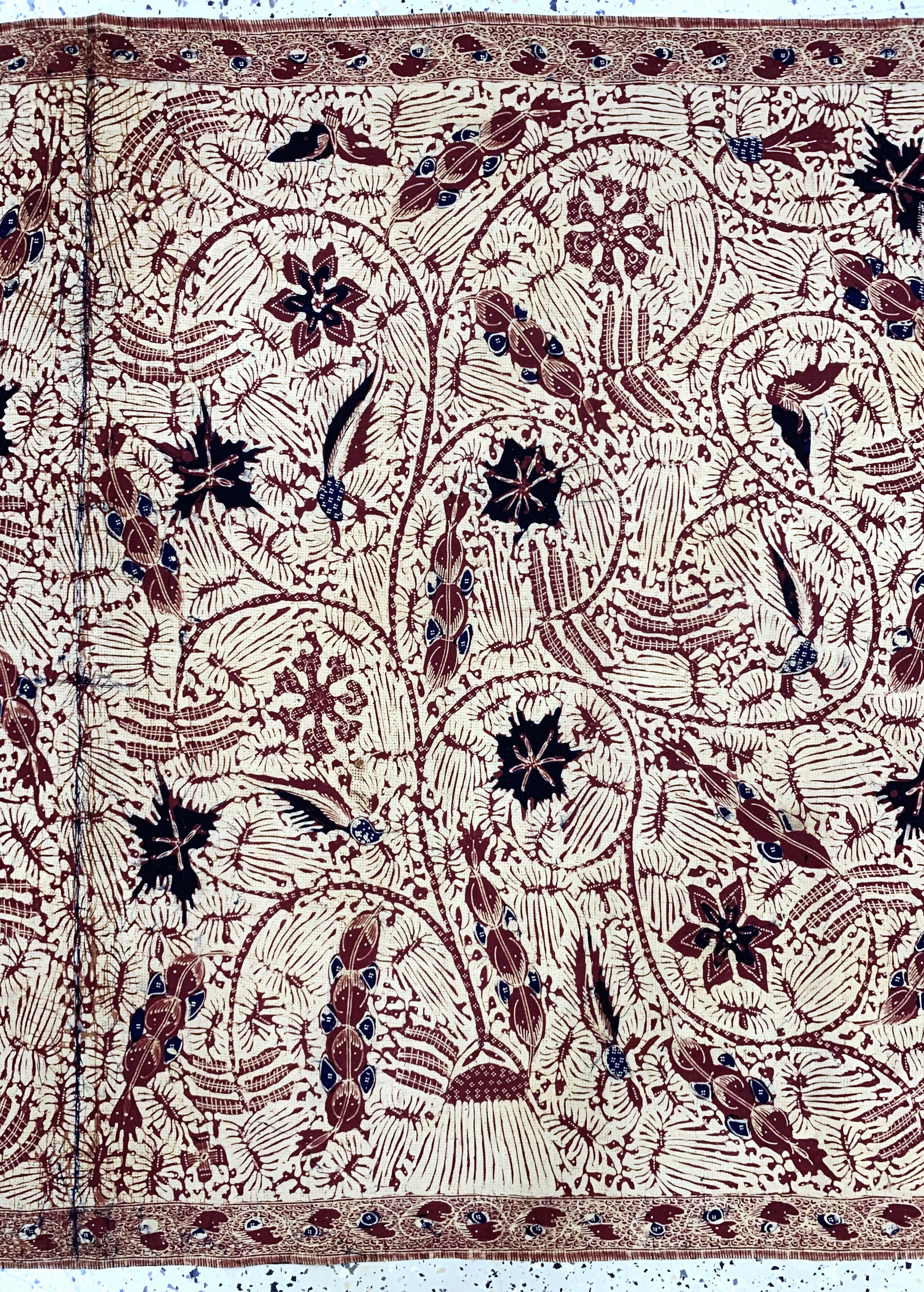 Detail b: Kain Panjang, Java Indonesien, Mitte 20.Jhd, Handgezeichnete Batik, ca. 250 x 107 cm, EHZ: 1-2
