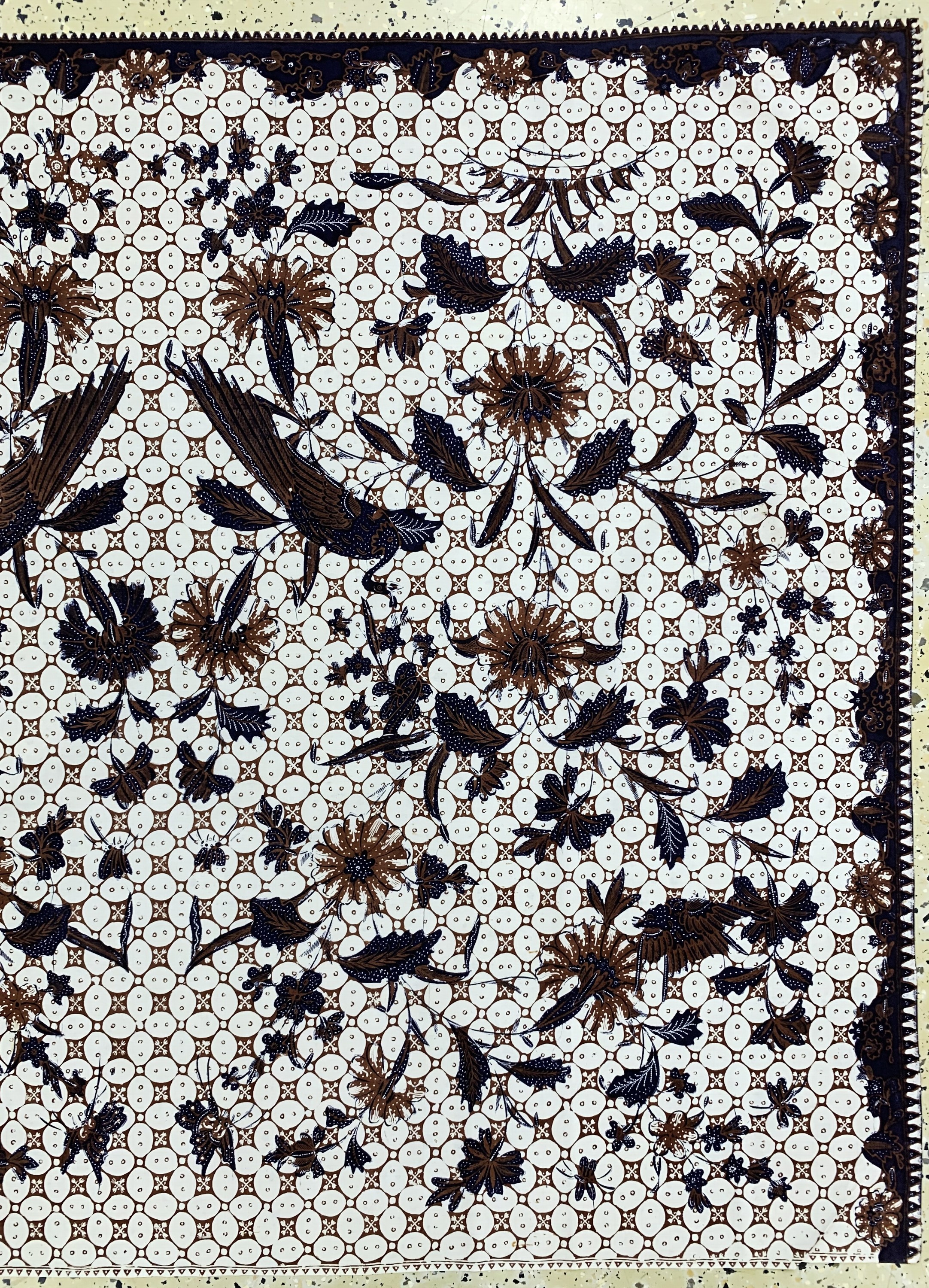 Detail a: Kain Panjang, Java Indonesien, Mitte 20.Jhd, handgezeichnete Batik, ca. 255 x 105 cm, EHZ: 1-2