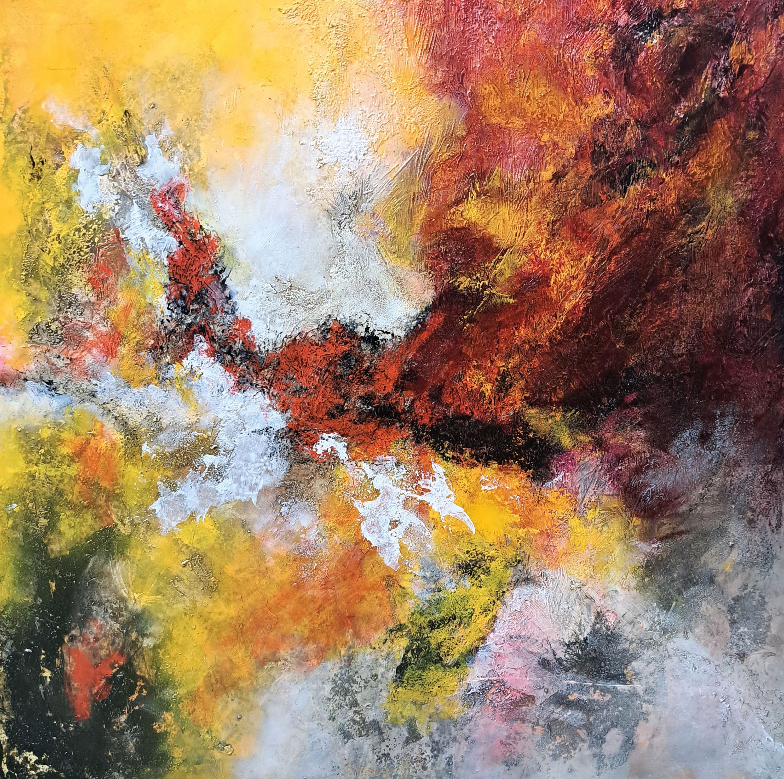 Marion Keller, geb. 1963, Acryl/Lwd, rechts unten signiert, ca. 100x100 cm