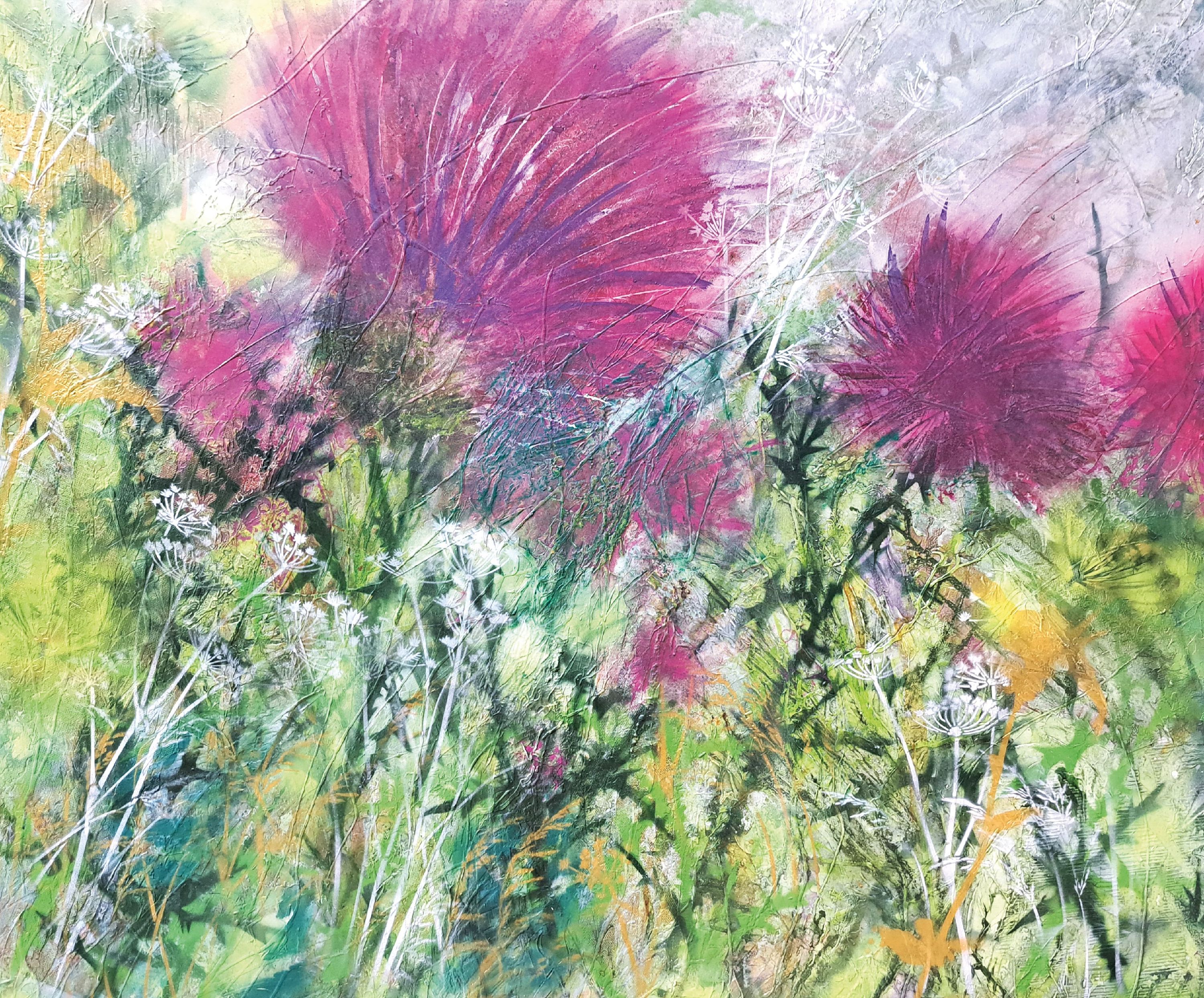 Detail k: Marion Keller, geb. 1963, Acryl/Lwd, rechts unten signiert, ca. 100x100 cm