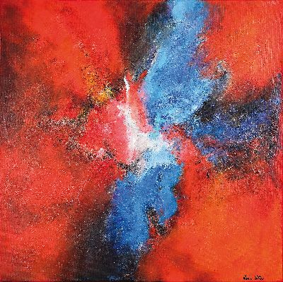 Image 26948488 - Marion Keller, geb. 1963, Volcano, Acryl/Lwd, rechts unten signiert, ca. 80x80cm, mit ...
