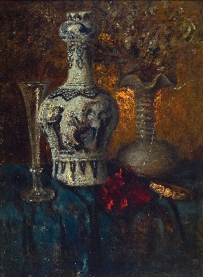 Image 26948506 - Carl Heyen, 1845 Köln - 1933 Düsseldorf, Stillleben mit Vasen, Glas und ...
