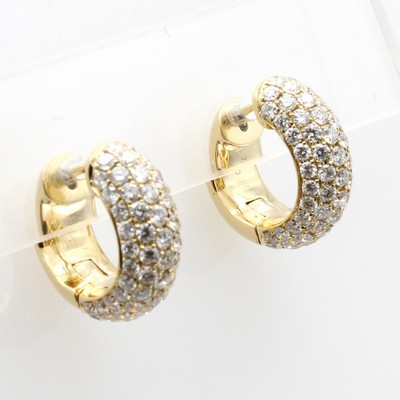 Image Paar Creolen mit Brillanten, GG 750/000, Brill. zus. ca. 2.06 ct feines Weiß/si ...