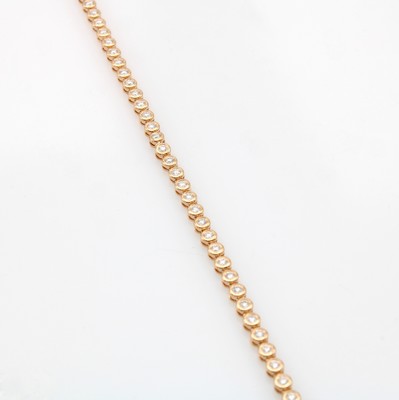 Image Tennisarmband mit Brillanten, RG 750/000, 55Brill. zus. ca. 1 ct feines Weiß/si, ...