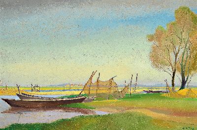 Image 26948621 - Habicht, Walter Rollemann, 1906 Berlin - 1999 Darmstadt, Sommerlandschaft mit ...