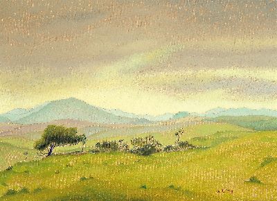 Image 26948622 - Habicht, Walter Rollemann, 1906 Berlin - 1999 Darmstadt, Sommerlandschaft mit Blick ...