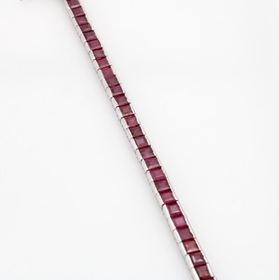 Image Armband mit Rubinen, 925er Silber, Rubin- carrées (beh.) zus. ca. 22 ct, ...