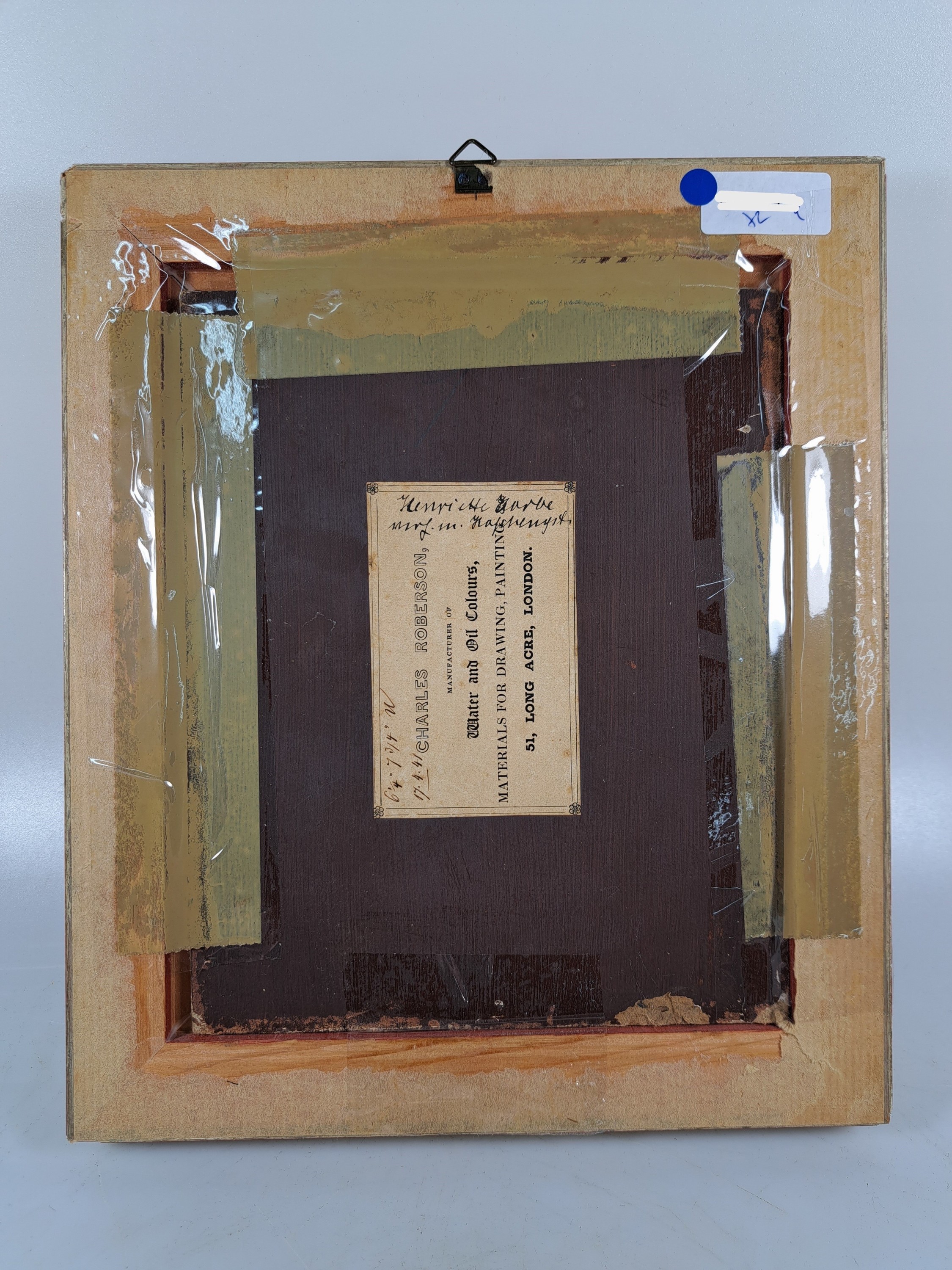 Detail p: Unbekannter Künstler, 19. Jahrhundert, zwei Porträts junger adeliger Damen, rückseitig unleserlich, bezeichnet Albertine.... Lüderitz bzw. ...