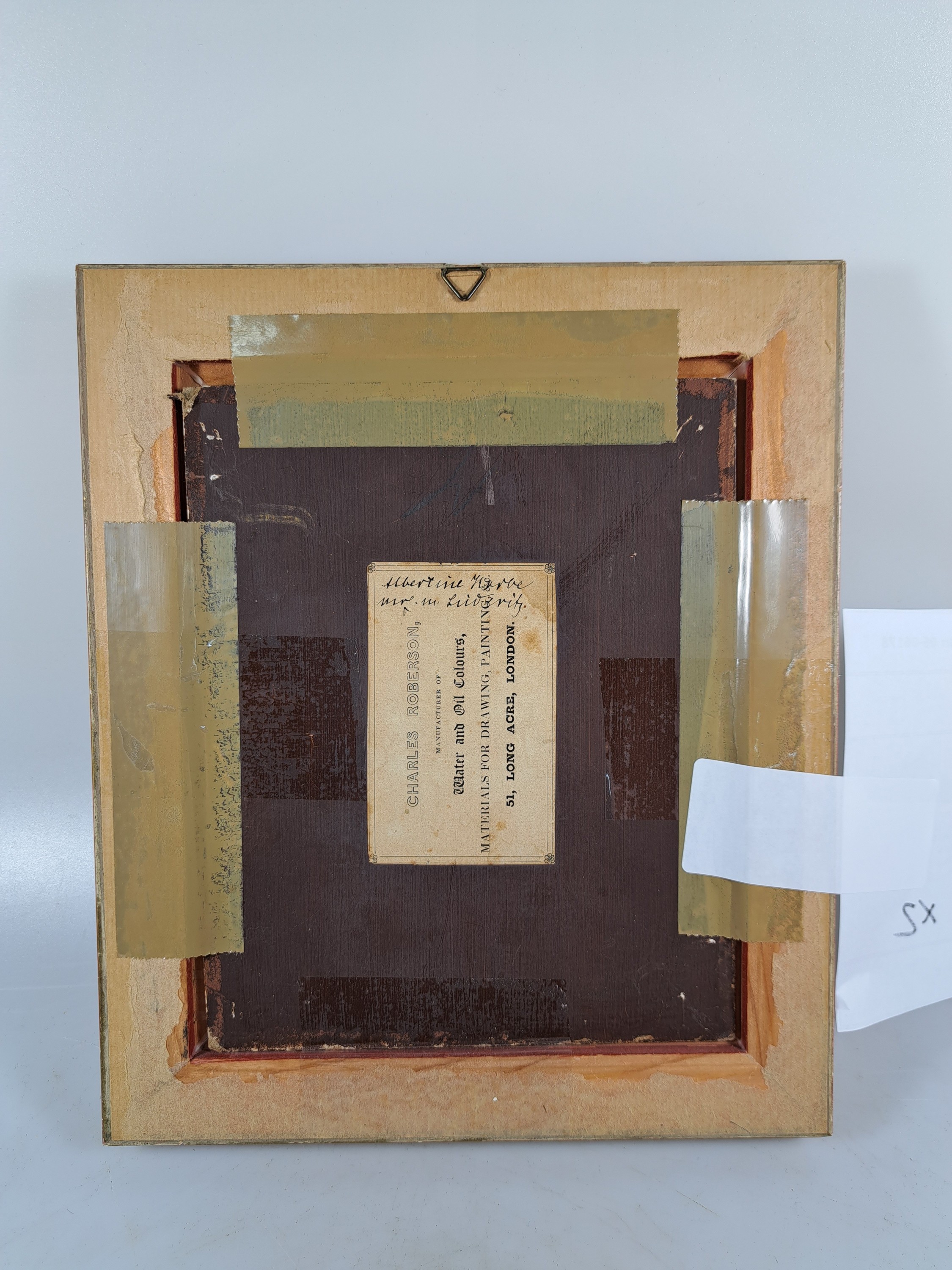 Detail x: Unbekannter Künstler, 19. Jahrhundert, zwei Porträts junger adeliger Damen, rückseitig unleserlich, bezeichnet Albertine.... Lüderitz bzw. ...