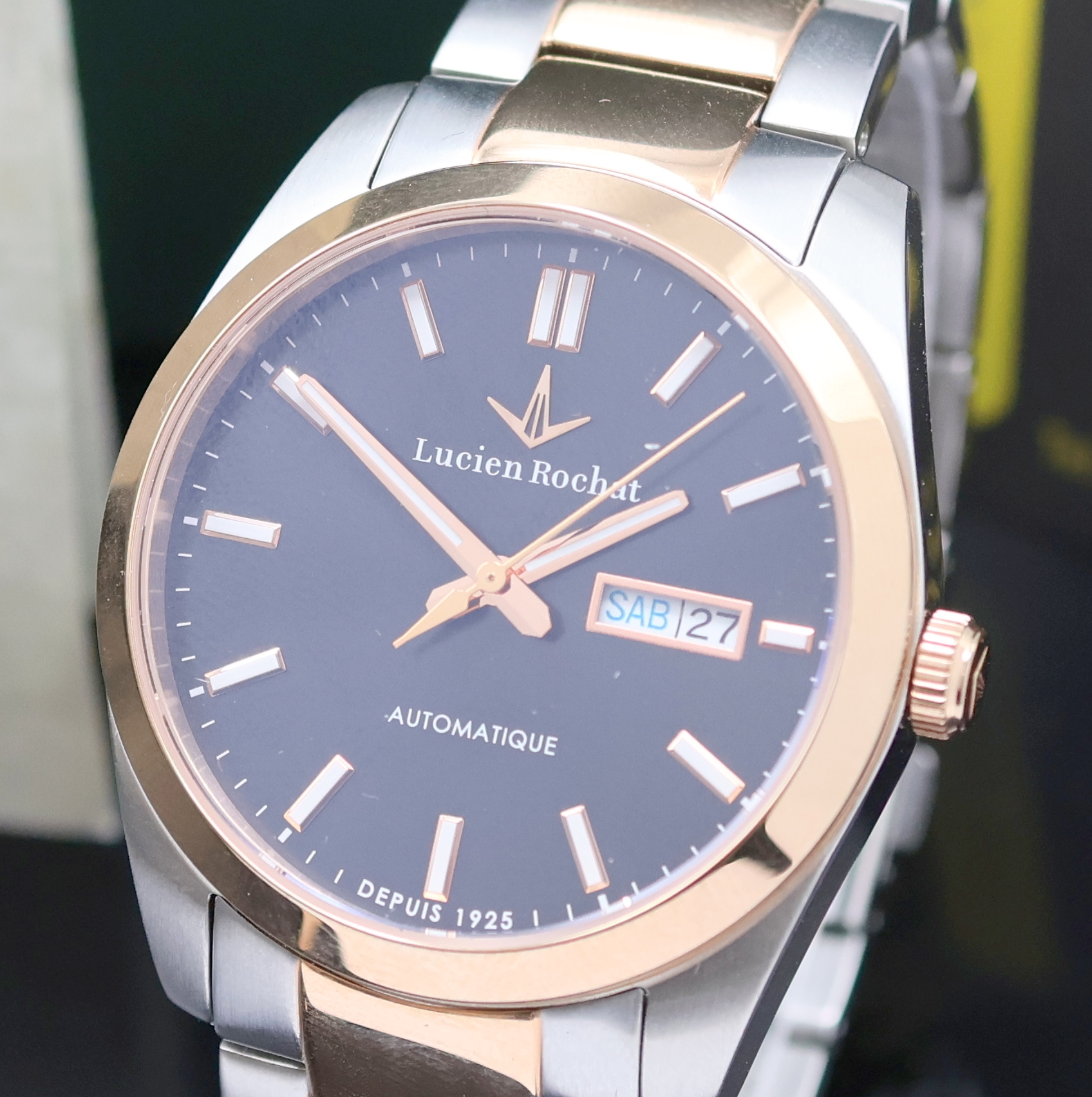 Detail a: LUCIEN ROCHAT Armbanduhr Referenz R0423114001, Automatik, Edelstahlgeh. inkl. Gliederband m. Faltschl. z. T. vergoldet, beids. vergl., Boden ...