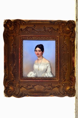 Image Jakob Spelter, Karlsruher Maler, tätig 1820-56, feine Malerei auf Porzellan, junge ...