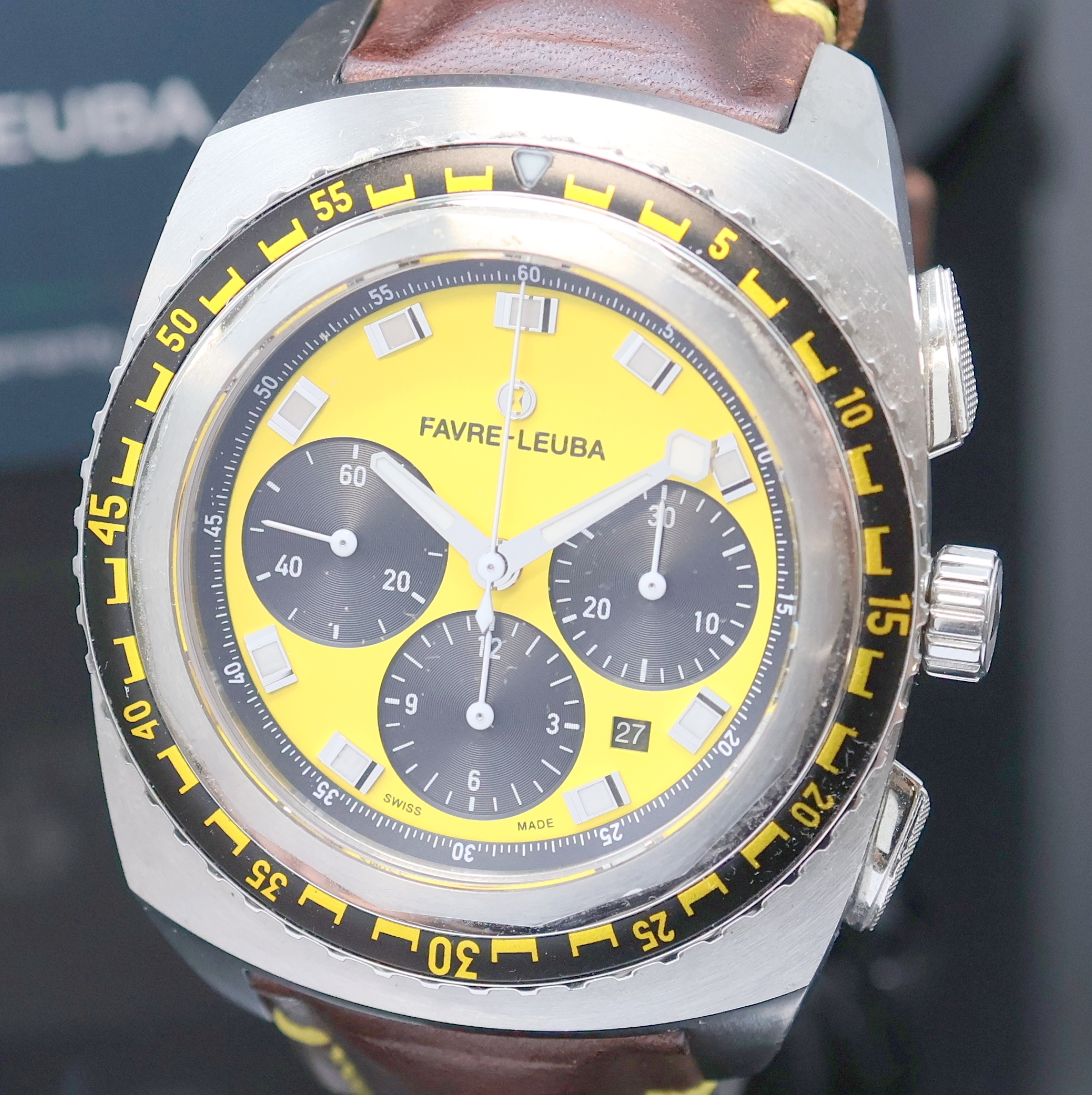 Detail a: FAVRE LEUBA Armbandchronograph Sea Sky Referenz 10103.08, Automatik, Schweiz um 2020, massives Edelstahlgeh. inkl. orig. Lederband m. orig. ...