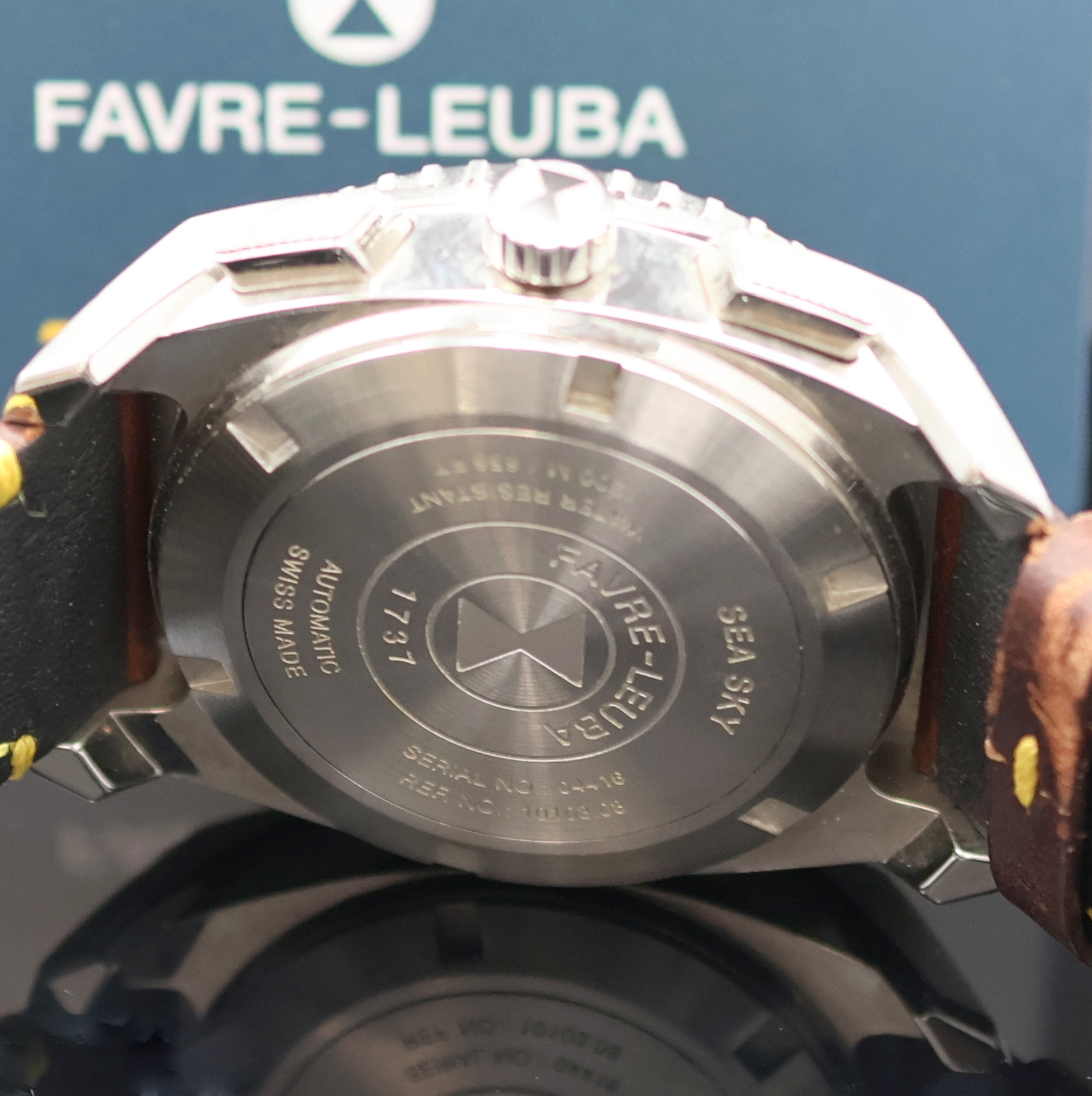 Detail d: FAVRE LEUBA Armbandchronograph Sea Sky Referenz 10103.08, Automatik, Schweiz um 2020, massives Edelstahlgeh. inkl. orig. Lederband m. orig. ...