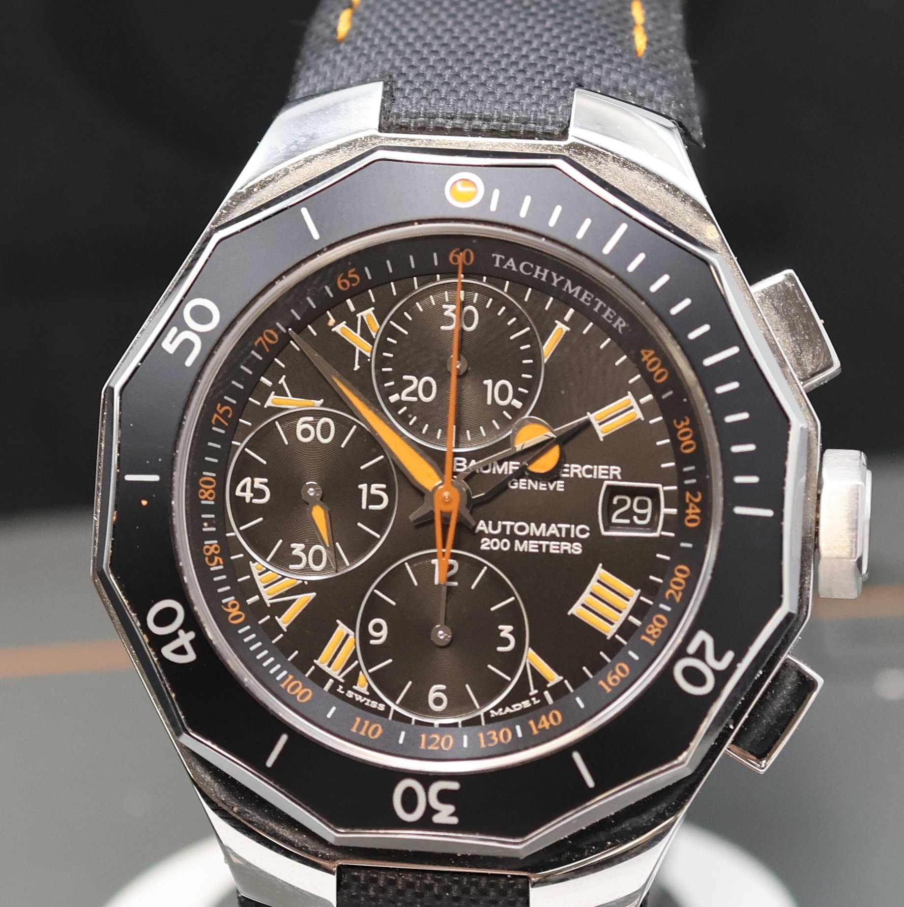 Detail a: BAUME & MERCIER Riviera Armbandchronograph, Automatik, Schweiz um 2010, Edelstahlgeh. inkl. orig. Leder-/Textilband (zu ern.) m. orig. Faltschl., ...
