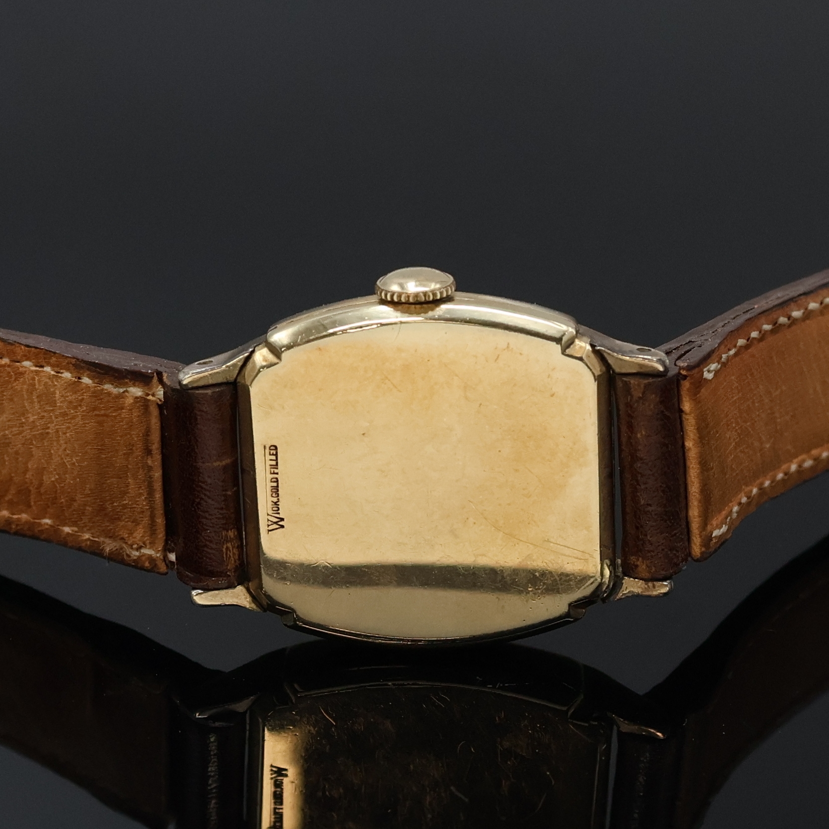 Detail c: HAMILTON Armbanduhr, USA um 1932, Handaufzug, 2-teil. 10k Gold-Filled Geh., Boden aufgedr., silb. Duoton-Zifferbl. altersbed. fl./pat., gebl. Zeiger, ...
