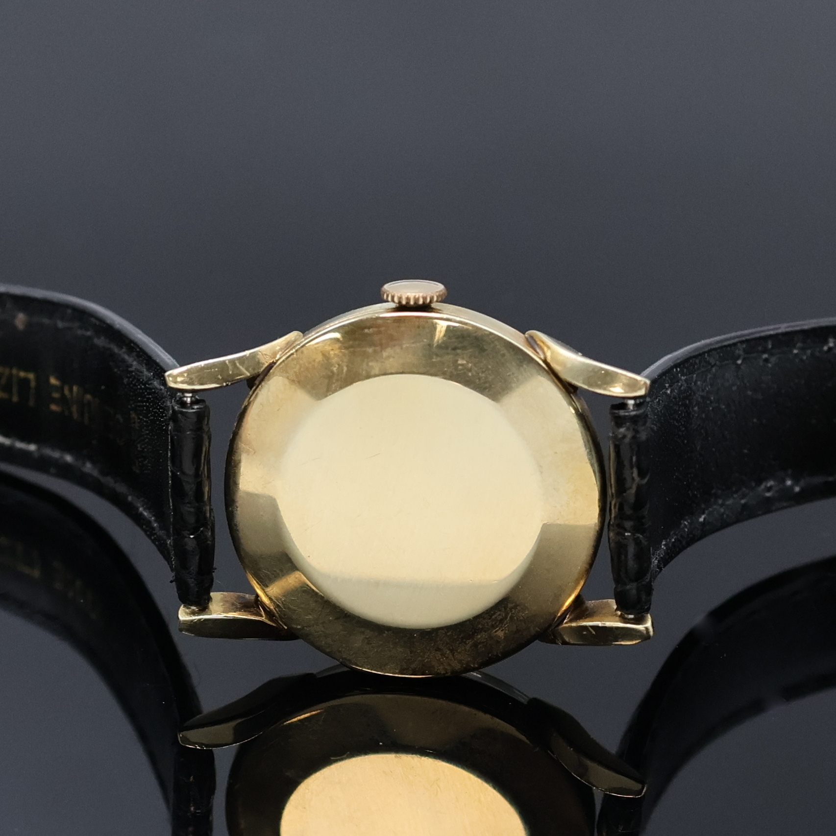 Detail c: WITTNAUER / REVUE ausgefallene Armbanduhr in GG 585/000, USA/Schweiz um 1950, Handaufzug, 2-teil. gedr. Gehäuse mit betonten Bandanstößen, vers. ...