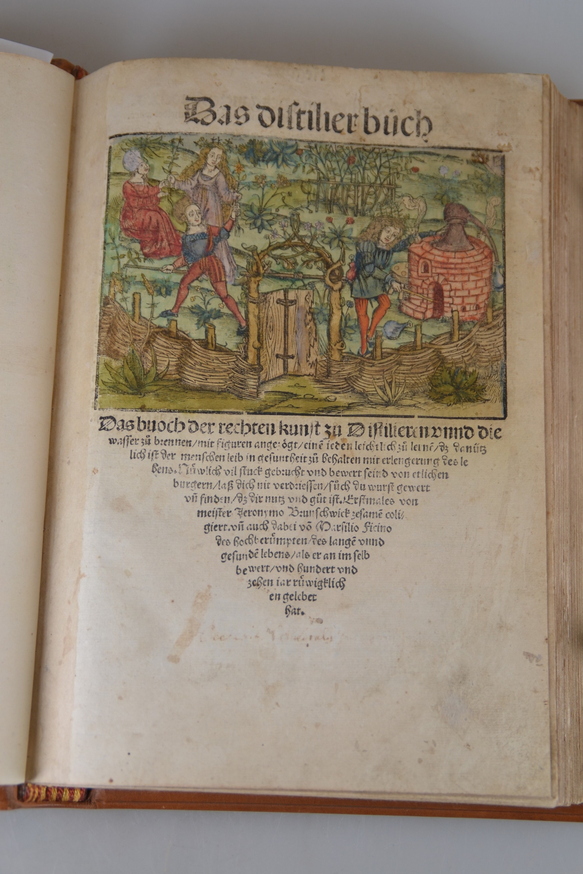 Detail a: Hieronymus Brunschwig (um 1450-1512): Das Destilierbuch, Straßburg, Johann Grüninger 1515, Lex. 8°, 130 gezählte Folios mit ungezähltem Zusatz ...