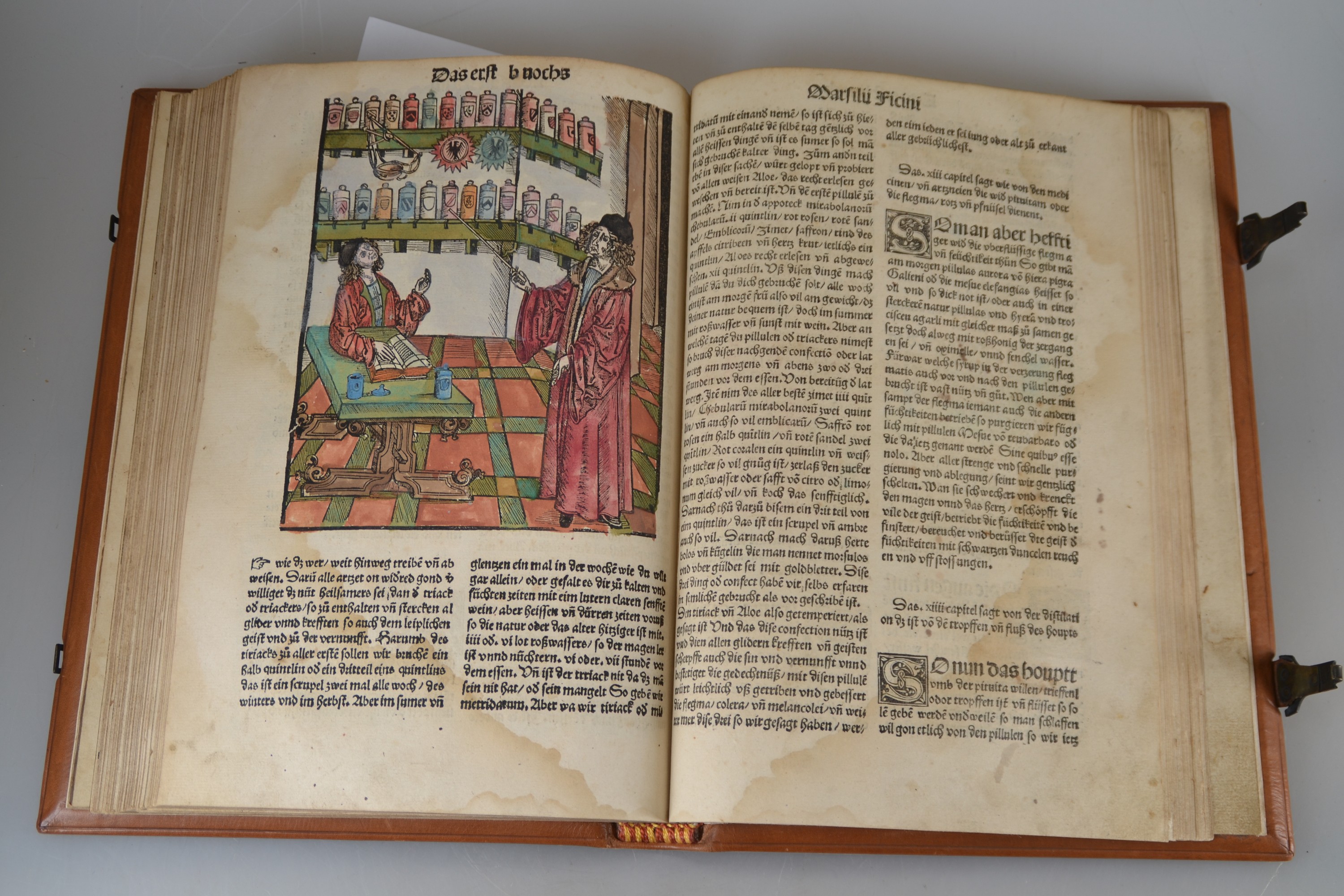 Detail k: Hieronymus Brunschwig (um 1450-1512): Das Destilierbuch, Straßburg, Johann Grüninger 1515, Lex. 8°, 130 gezählte Folios mit ungezähltem Zusatz ...