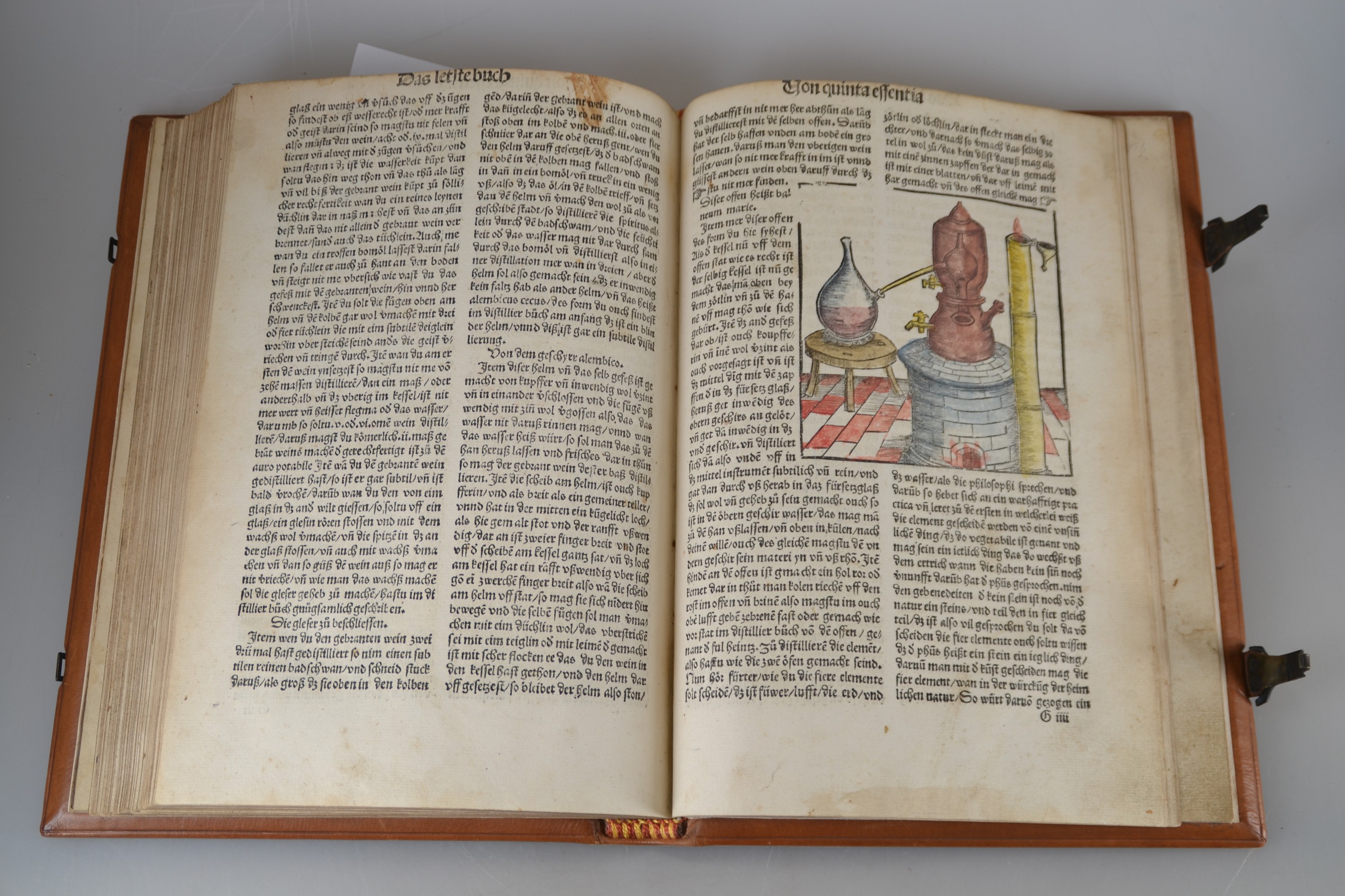 Detail p: Hieronymus Brunschwig (um 1450-1512): Das Destilierbuch, Straßburg, Johann Grüninger 1515, Lex. 8°, 130 gezählte Folios mit ungezähltem Zusatz ...