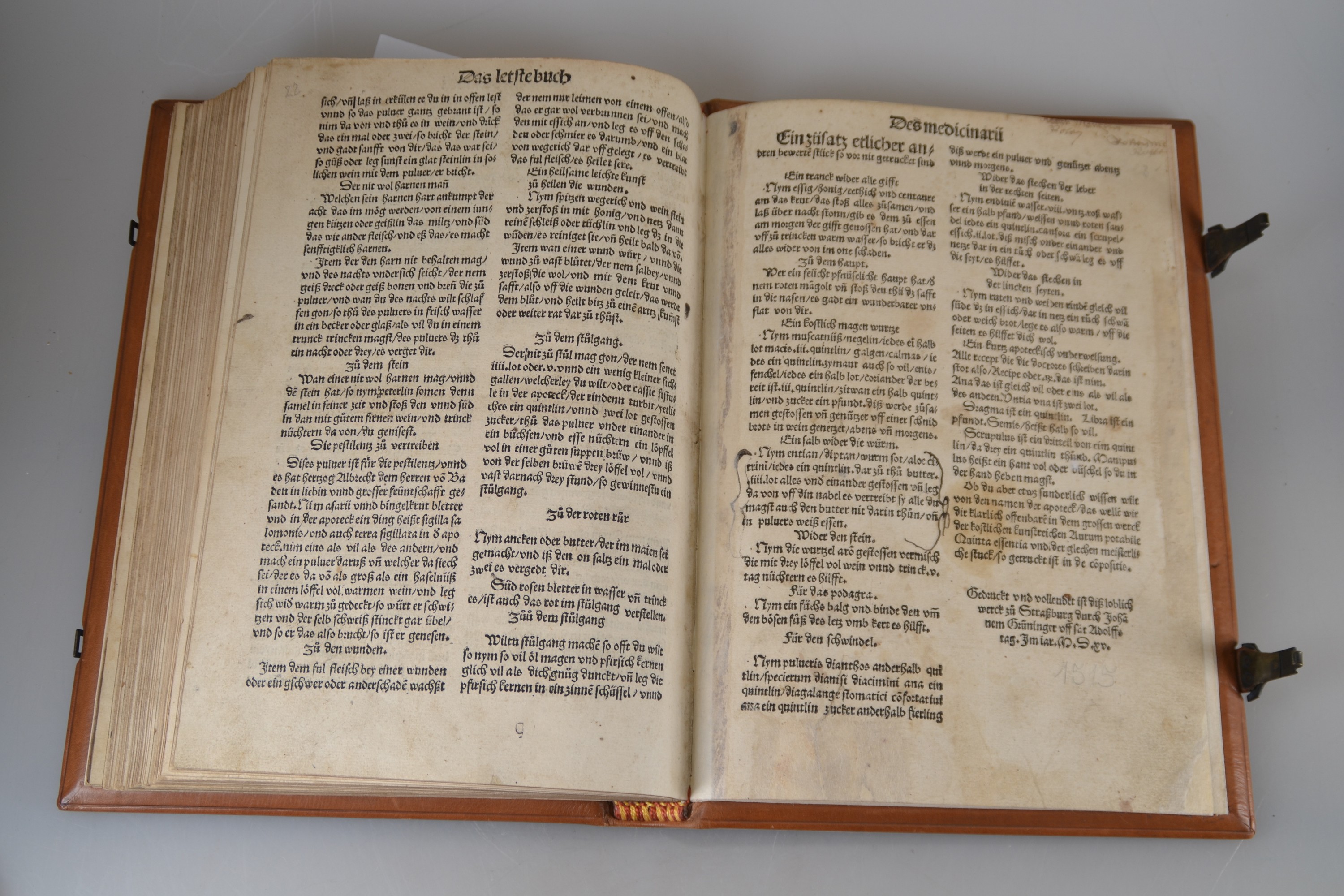 Detail r: Hieronymus Brunschwig (um 1450-1512): Das Destilierbuch, Straßburg, Johann Grüninger 1515, Lex. 8°, 130 gezählte Folios mit ungezähltem Zusatz ...