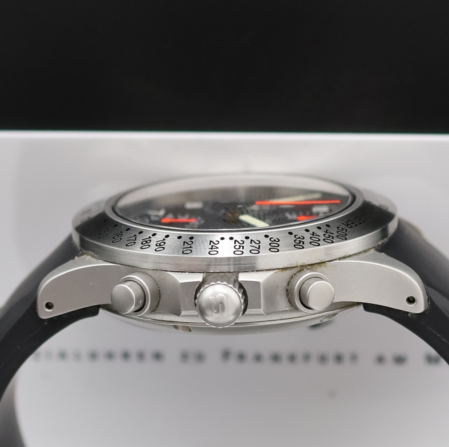 Detail c: SINN Armbandchronograph 256, Schweiz verk. lt. Pap. am 01/2010, Automatik, Boden u. Krone verschr., Kautschukband m. dopp. Faltschl., Lünette m. ...
