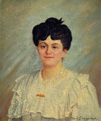 Image 26949004 - Gaston de Laperriere, geb. 1848 Straßburg, Porträt einer Dame im weißen ...