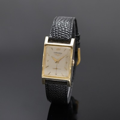 Image LONGINES 14k yellow gold wristwatch, Switzerland/USA around 1950, manual winding, snap on ...