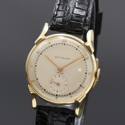 26949017a - WITTNAUER / REVUE ausgefallene Armbanduhr in GG 585/000, USA/Schweiz um 1950, ...