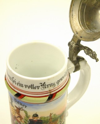26949037d - Reservistenkrug, 4. Württ. Inf. Rgt. 122, 1. Comp. Füsl., Heilbronn 1906-08, ...