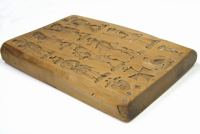 26949042a - Holzmodel, sog. Springerle Model, süddt. um 1820, beidseitig geschnitzt, Reiter ...