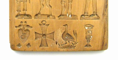 26949042h - Holzmodel, sog. Springerle Model, süddt. um 1820, beidseitig geschnitzt, Reiter ...