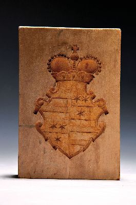 Image Holzmodel, Wappen der Grafen / Grafschaft Erbach (Odenwald), um 1800, tiefe ...
