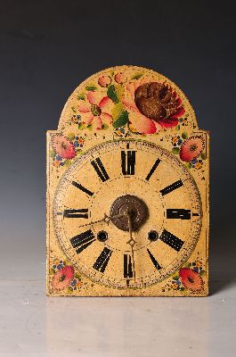 Image 26949078 - Schilderuhr sog. Wochenläufer, Schwarzwald um 1850, floral bemalt mit leichter ...