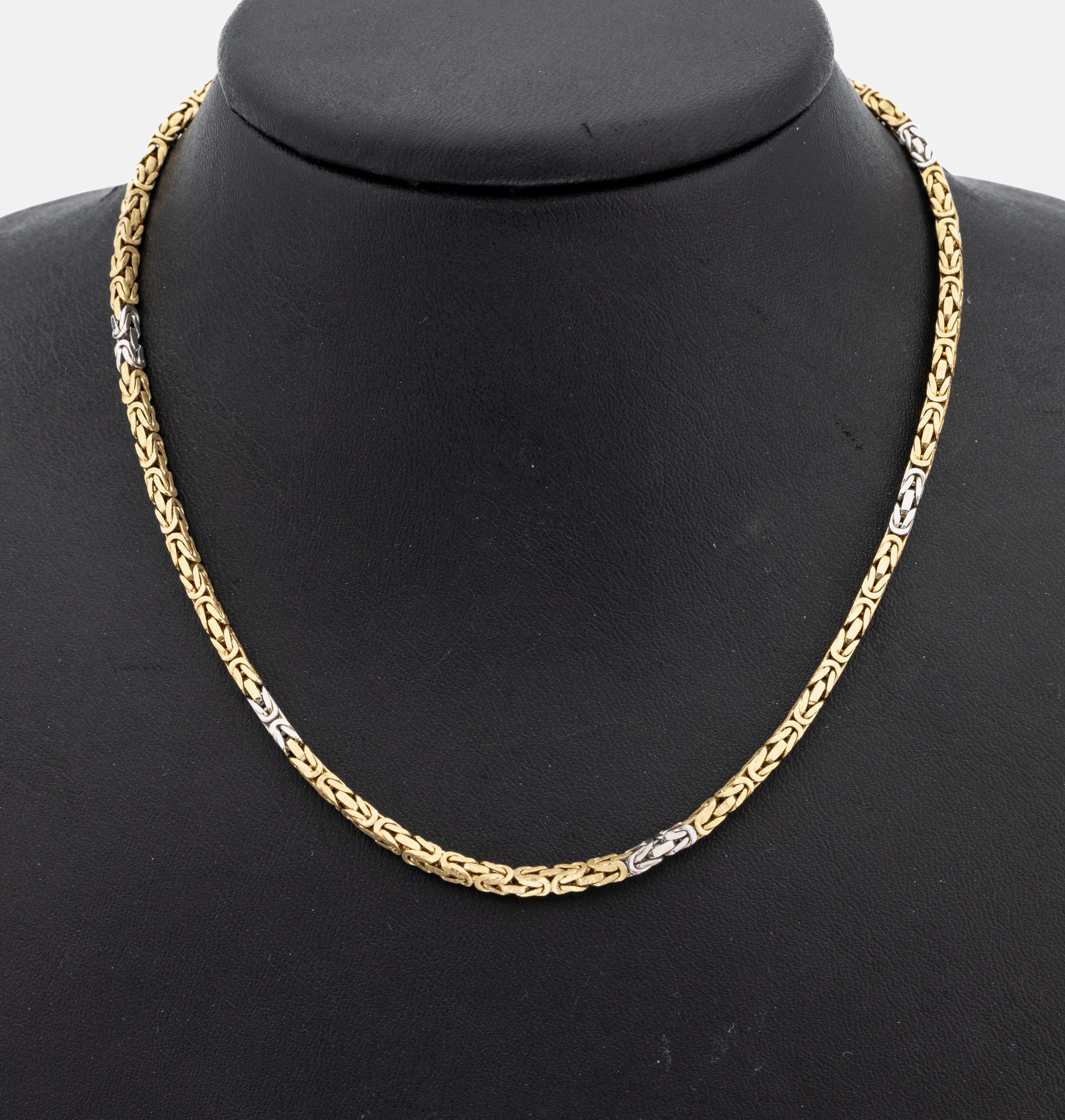 14 kt Gold Königskette, GG/WG 585/000, endlos, L. ca. 88 cm, ca. 43 g
