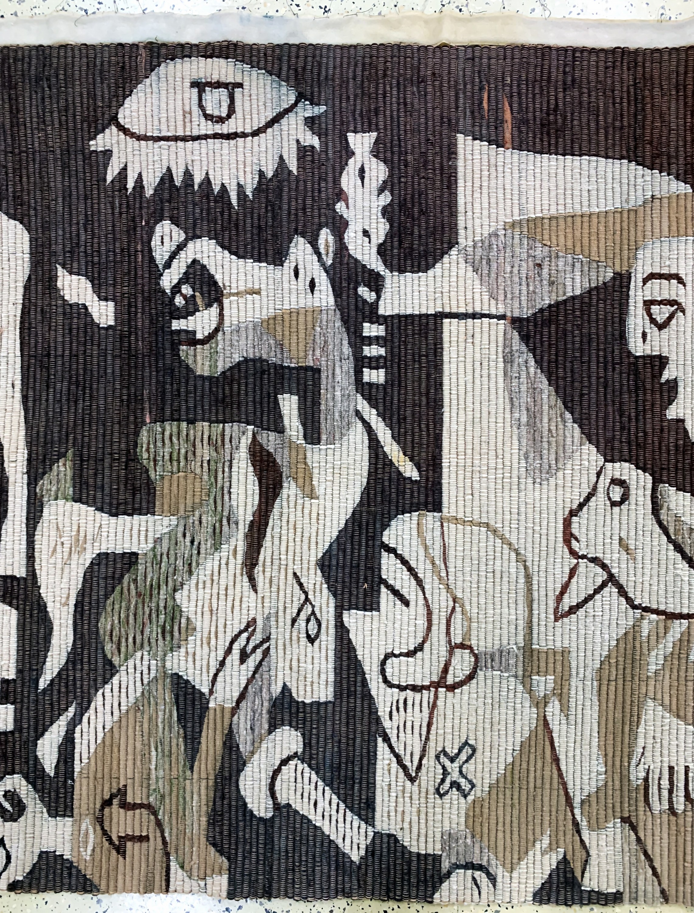 Detail b: Flachgewebe, Mexixo, Mitte 20.Jhd, Wolle auf Wolle, ca. 200 x 130 cm, EHZ: 2, (kleine Löcher)