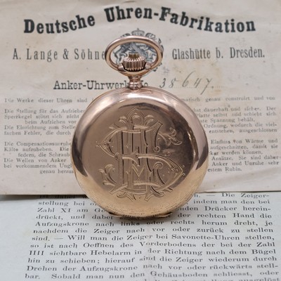 26949114a - A. LANGE & SÖHNE / DUF Herrensavonette in RG 585/000 mit original Etui und ...