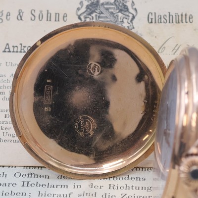 26949114c - A. LANGE & SÖHNE / DUF Herrensavonette in RG 585/000 mit original Etui und ...
