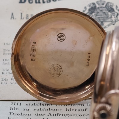 26949114e - A. LANGE & SÖHNE / DUF Herrensavonette in RG 585/000 mit original Etui und ...