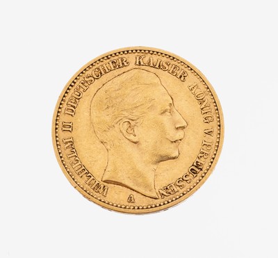 Image Goldmünze 20 Mark, Deutsches Reich 1889, Wilhelm II. Deutscher Kaiser König ...