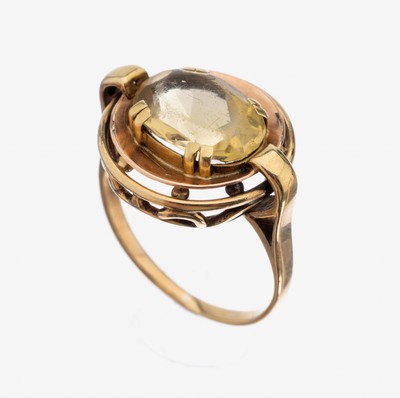 Image 26949123 - 14 kt Gold Citrin-Ring, GG 585/000, ovalfacett. Citrin ca. 3 ct, RW 50, ca. 3.9 g ...