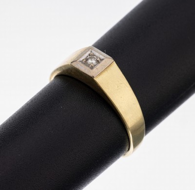 Image 26949154 - 14 kt Gold Diamant-Ring, GG 585/000, 1 Diamant ca. 0.04 ct Weiß/si, RW 56, ca. ...