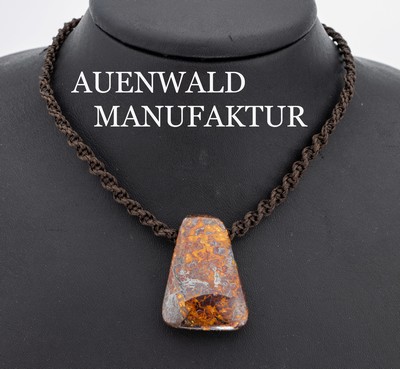 Image Boulderopal-Flechtcollier, geflochtene Polyesterfäden, Länge stufenlos ...
