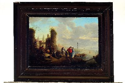 26949184k - Nachfolge Philips Wouverman (1619-1668), Küstenlandschaft mit lagernden ...