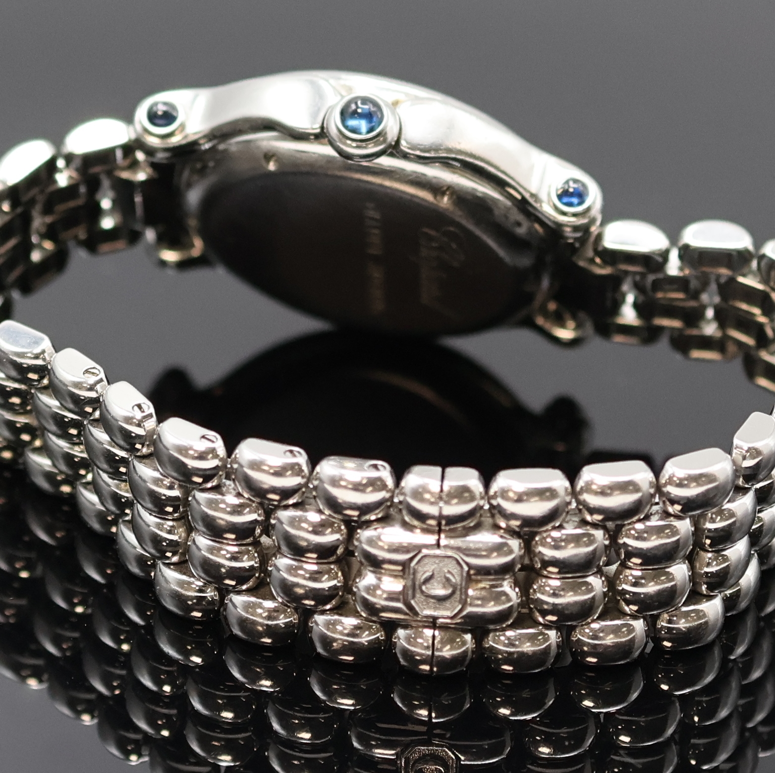 Detail b: CHOPARD Happy Sport Armbanduhr Referenz 8236, Schweiz um 2000, quarz, Edelstahlgeh. inkl. orig. Gliederband m. dopp. Faltschl., Krone sowie ...