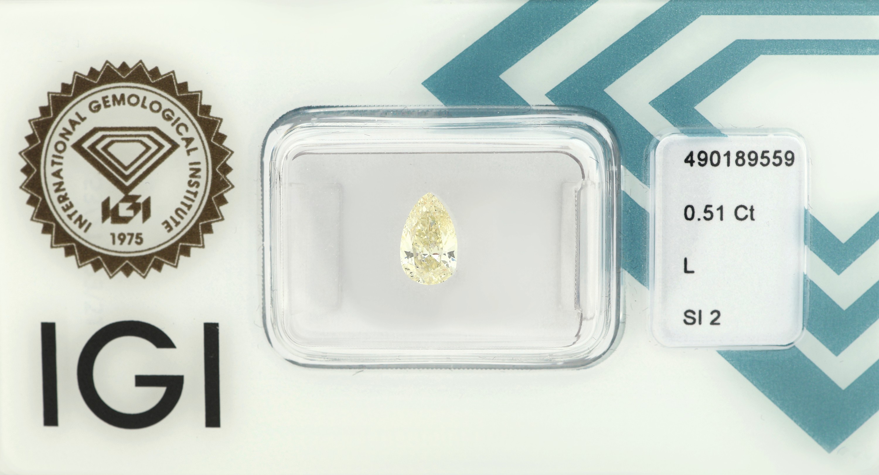 Loser Diamant, 0.51 ct, get. Weiß (L)/si2, facett. Tropfen, eingeschweißt, IGI-Report 09/2021