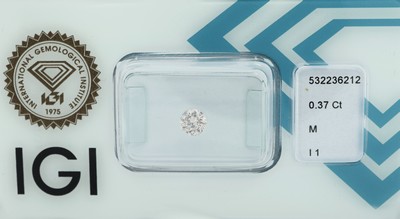 Image Loser Brillant 0.37 ct, get. Weiß (M) faint Brown/p 1, eingeschweißt, ...