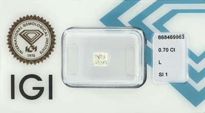 Image Loser Diamant 0.70 ct, get.Weiß (L)/si 1, im Princess-Cut, eingeschweißt, ...