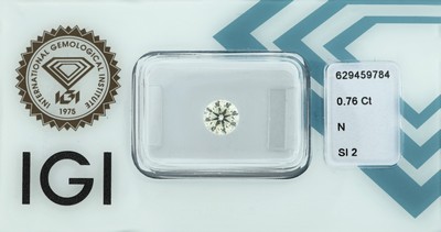 Image Loser Brillant 0.76 ct, Getönt (N, very light yellow)/si 2, eingeschweißt, ...